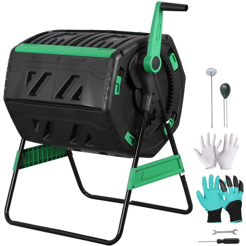 Gallon compost tumbler dual - 53-gallon,