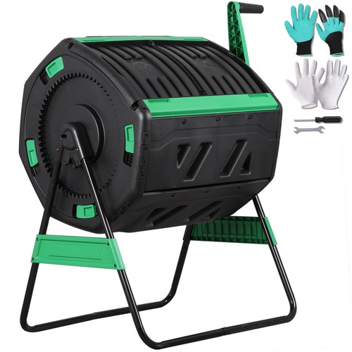 Outdoor compost tumbler dual - compost,